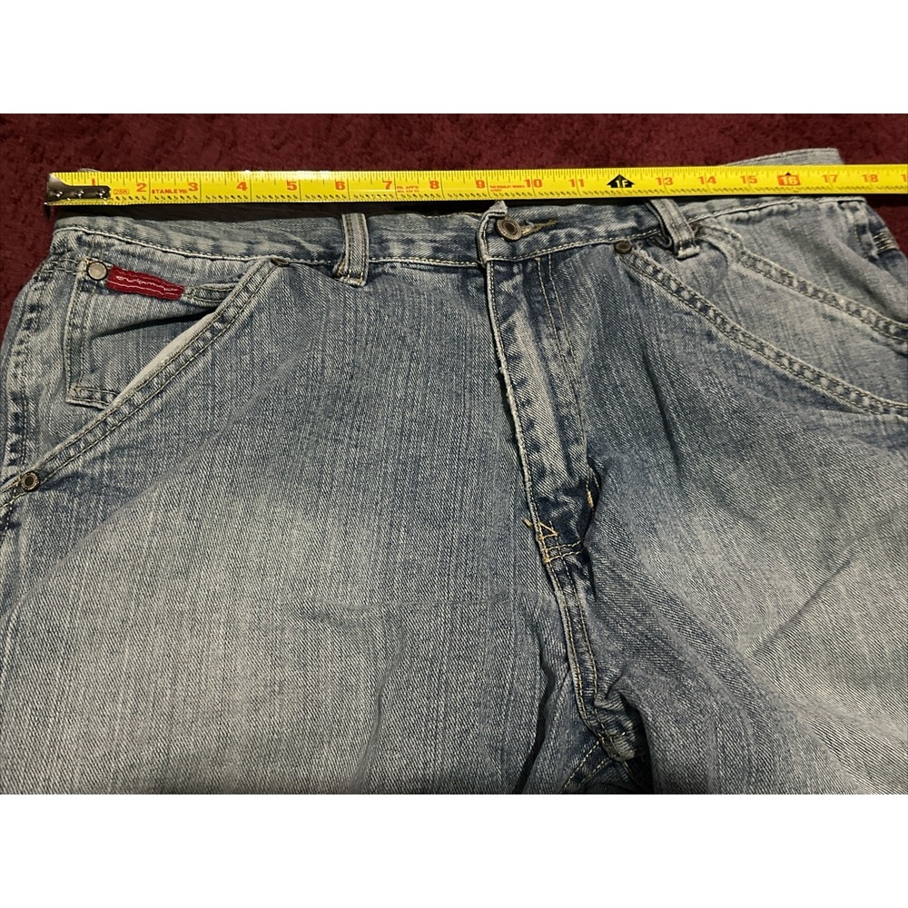 Vintage Drunknmunky Denim Jean Shorts Baggy Skater Y2K Streetwear Blue Size 36 - Picture 3 of 9